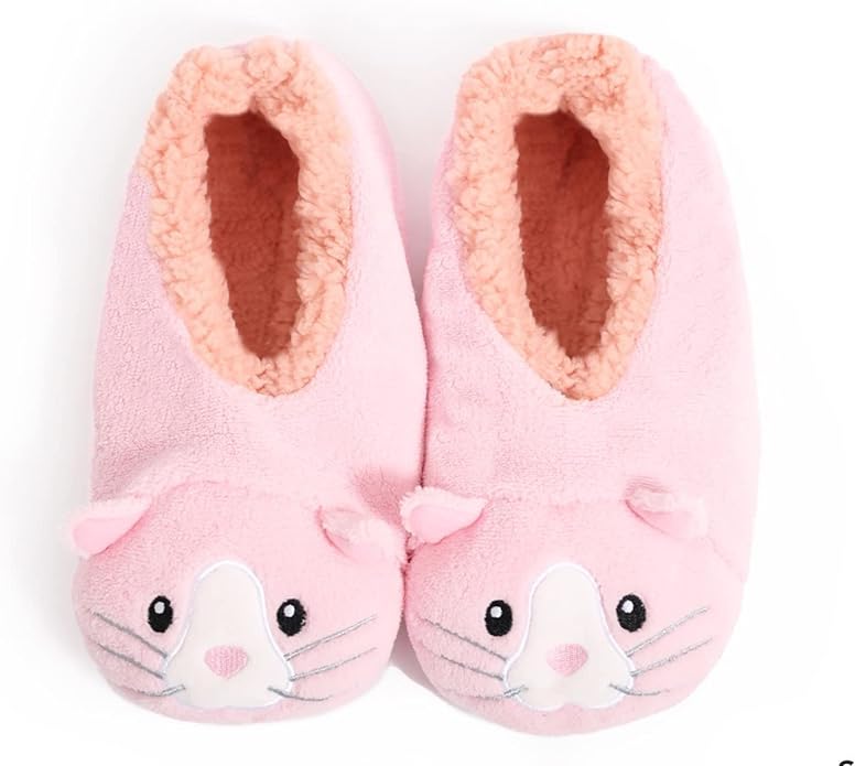 Pink hot sale cat slippers