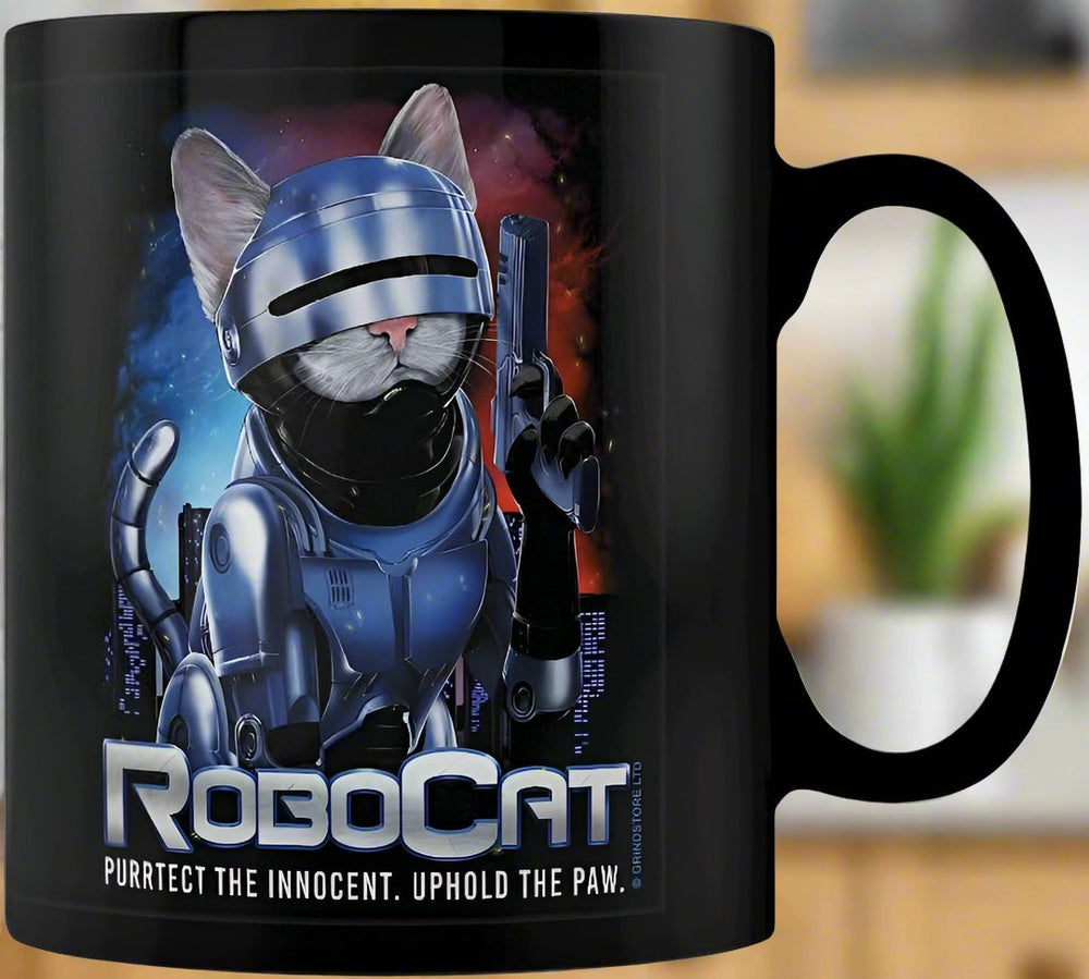 RoboCat Black Mug