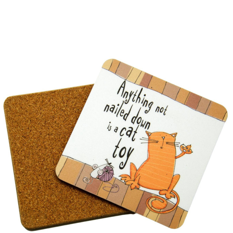 Set of Four Funny Ginger Cat Coasters