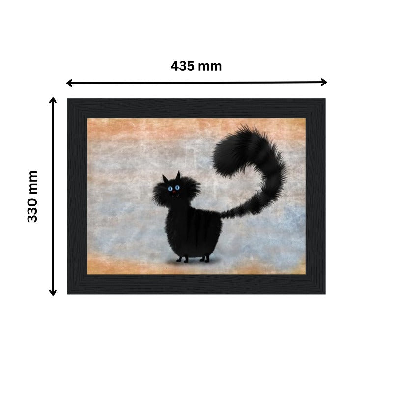 Bourbon - Black Cat Framed Picture Print