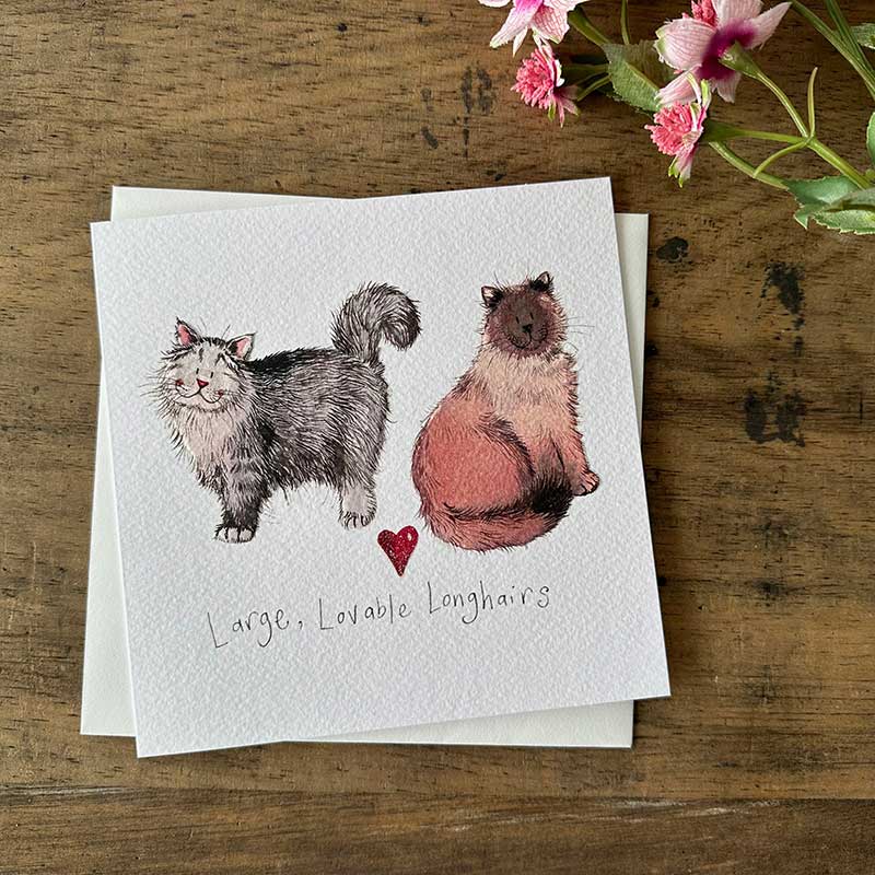 Large, Lovable Longhairs Greeting Card