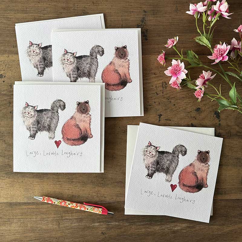 Large, Lovable Longhairs Greeting Card