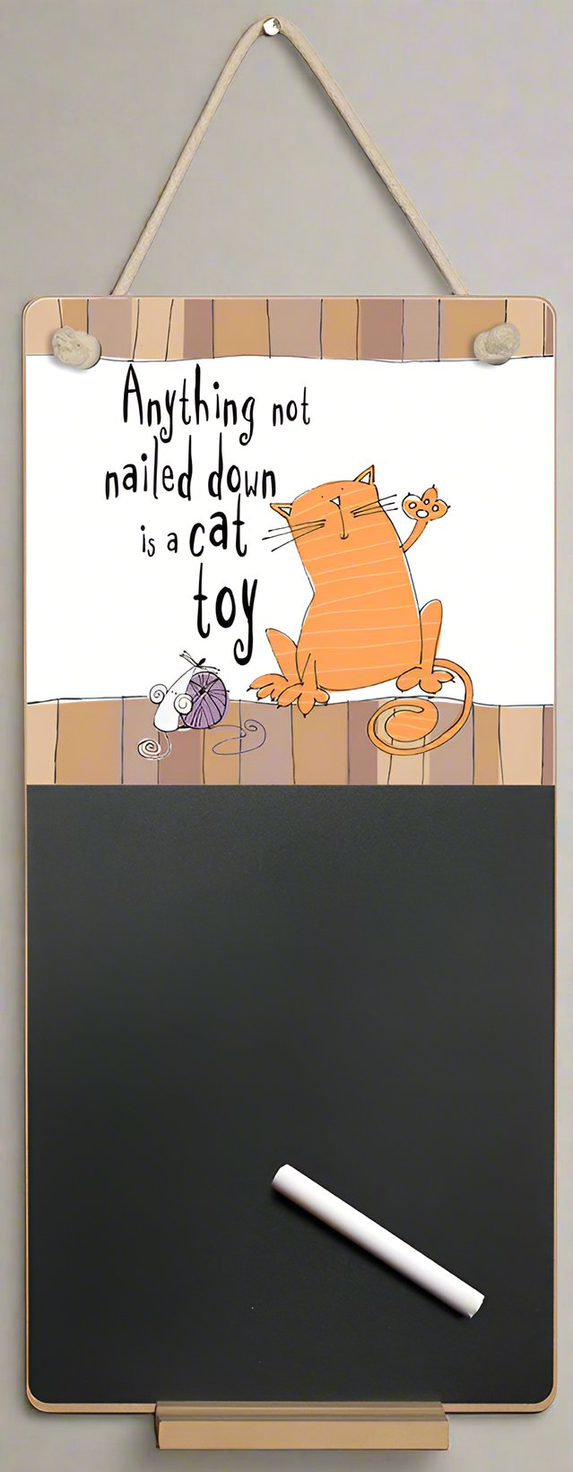 Anything Not Nailed Down Cat Chalkboard & Chalk with Matching Coasters - Gift Set