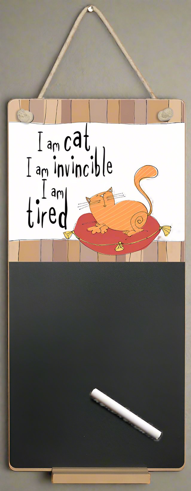 Cat Invincible Cat Chalkboard & Chalk with Matching Coasters - Gift Set