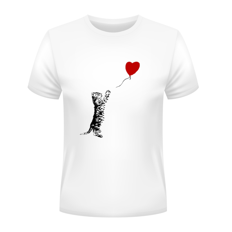 banksy girl balloon shirt