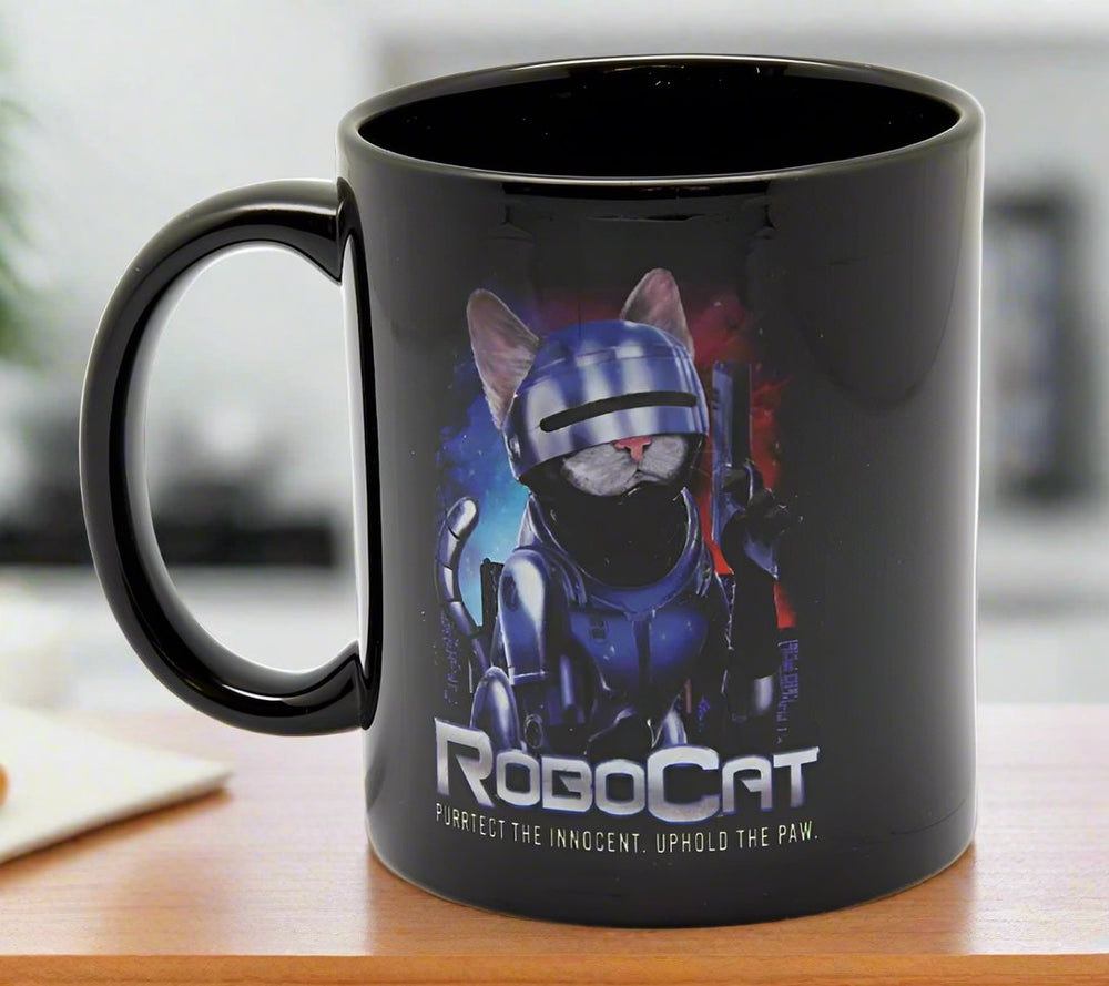 RoboCat Black Mug