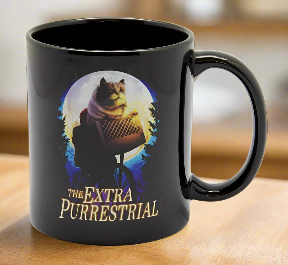 The Extra Purrestrial Black Mug