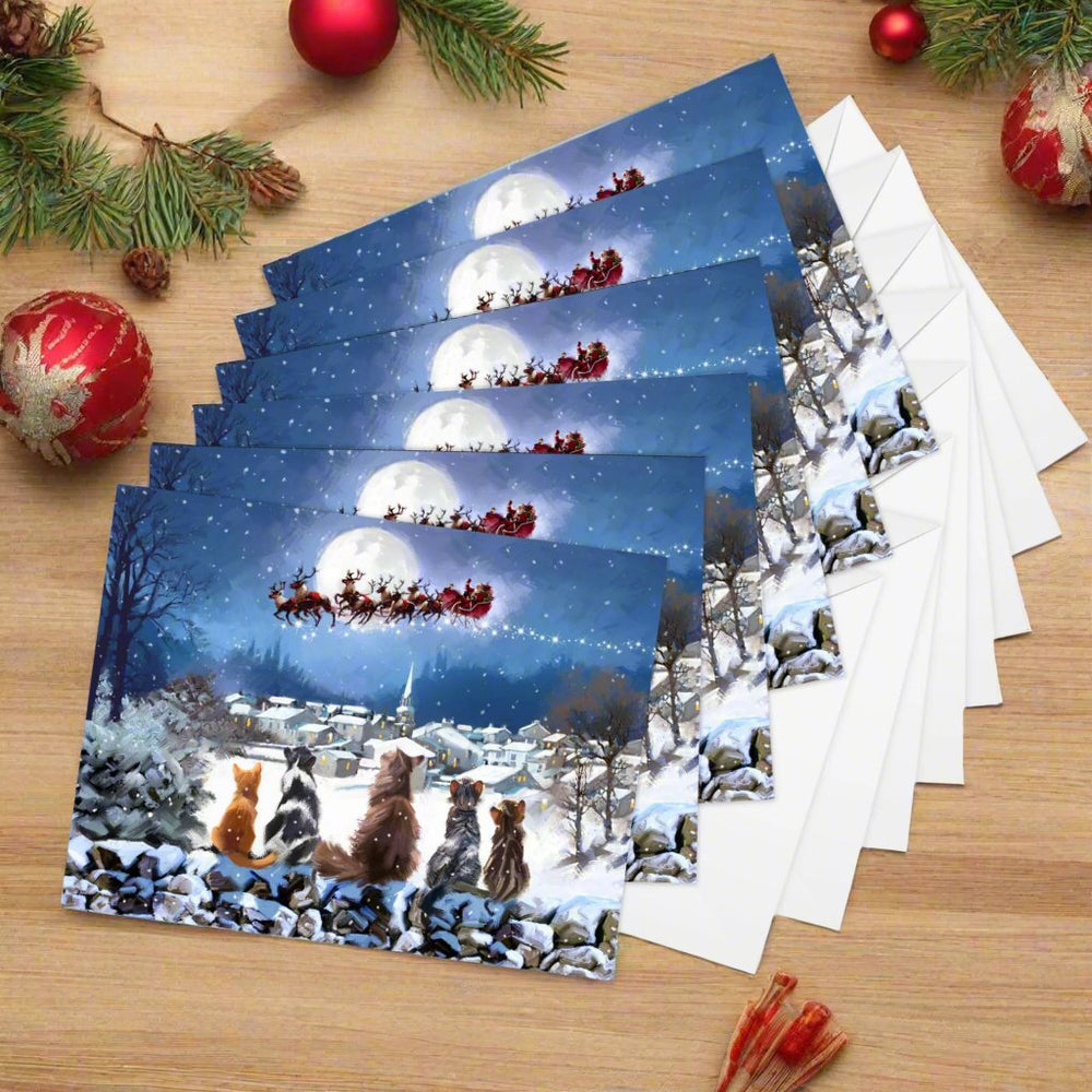 Set of 6 Richard Macneil Christmas Cats Christmas Card