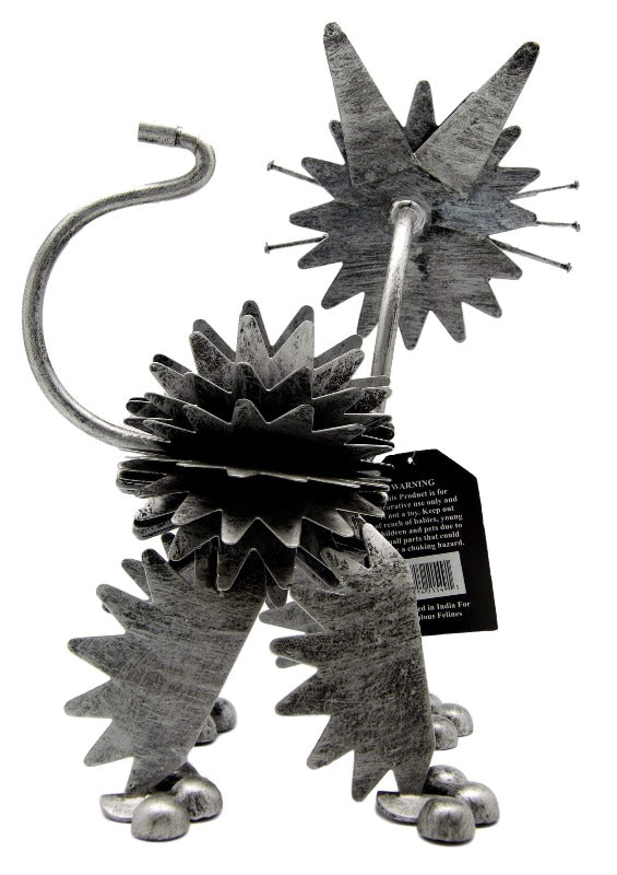 Nuts & Bolts Metal Cat Ornament and Matching Hooks - Gift Set