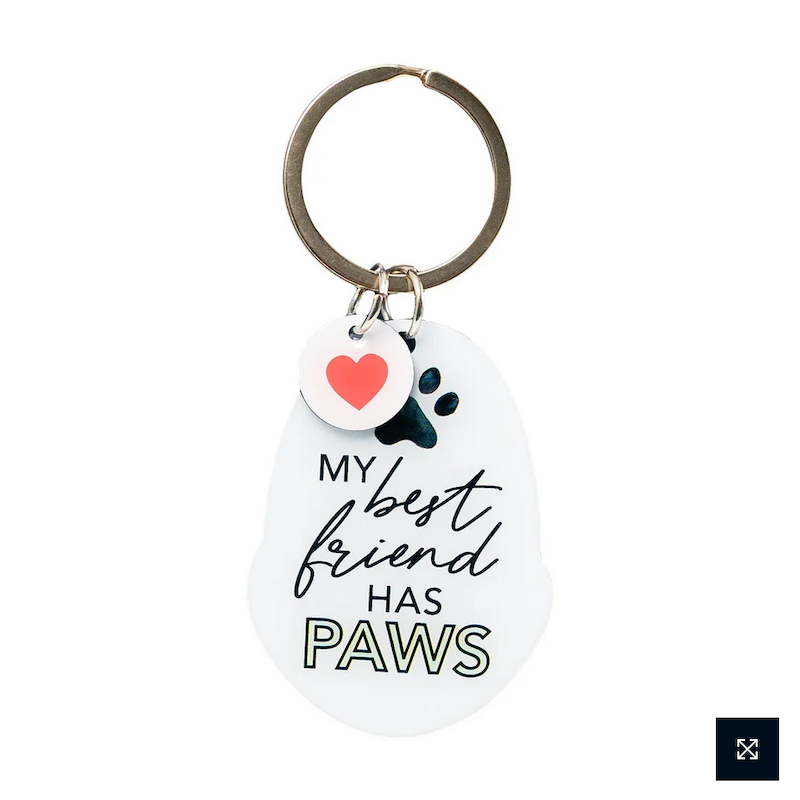 Crazy Cat Lady, Cat Mum, Best Friend Has Paws Enamel Heart Keyring Bag Charm