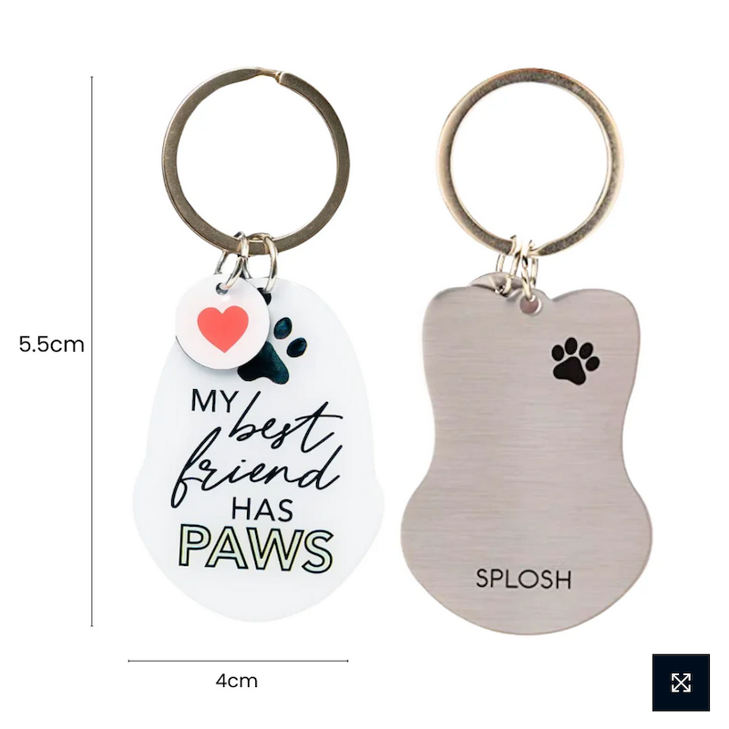 Crazy Cat Lady, Cat Mum, Best Friend Has Paws Enamel Heart Keyring Bag Charm