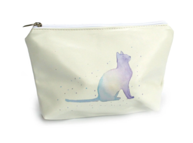 Watercolour Cat Make-Up / Clutch Bag / Pencil Case / Wash Bag