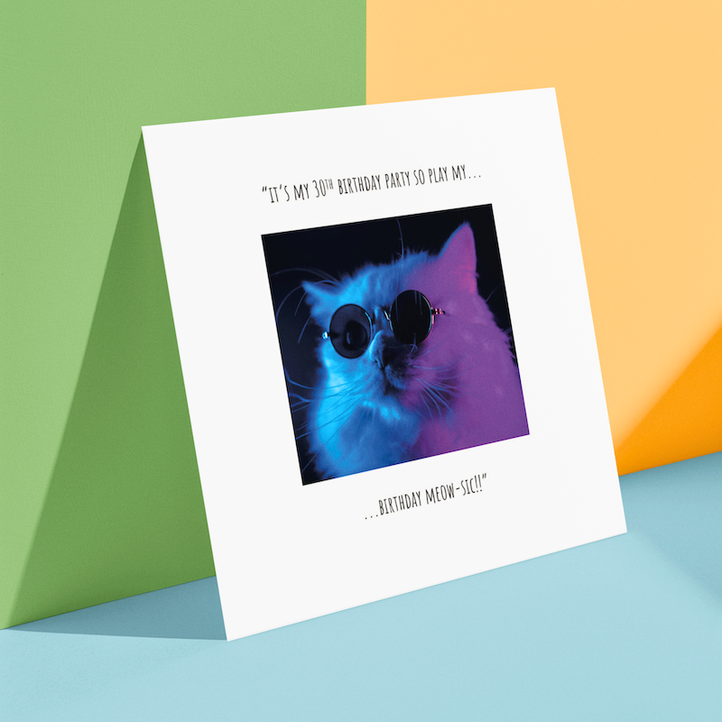 Meow-Sic 30th Cat Birthday Card