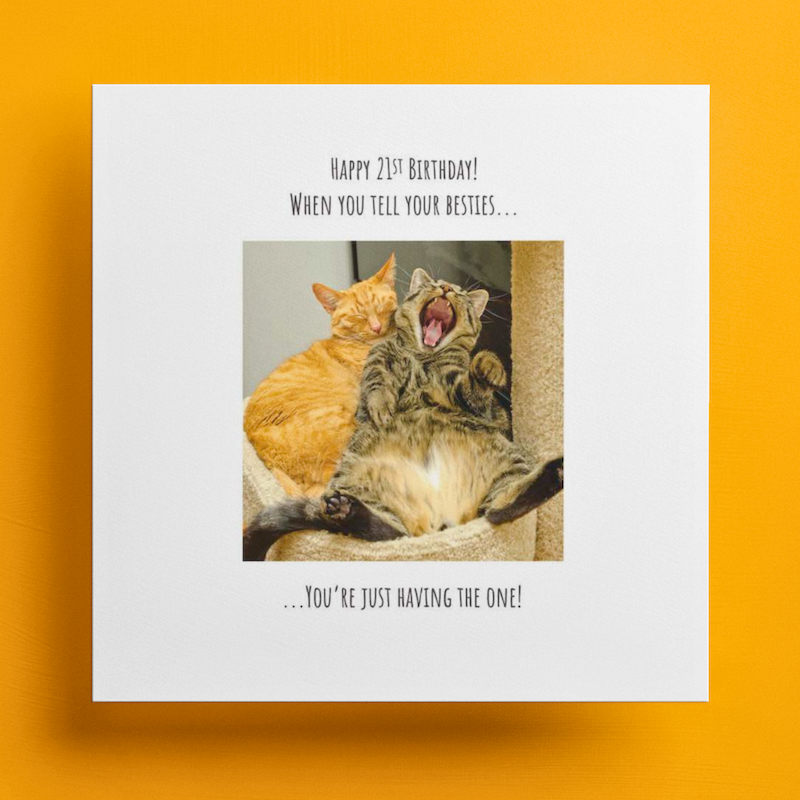 Cat Besties 21st Birthday Card