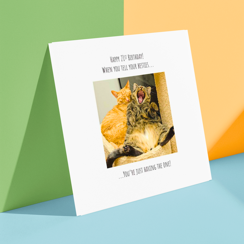 Cat Besties 21st Birthday Card