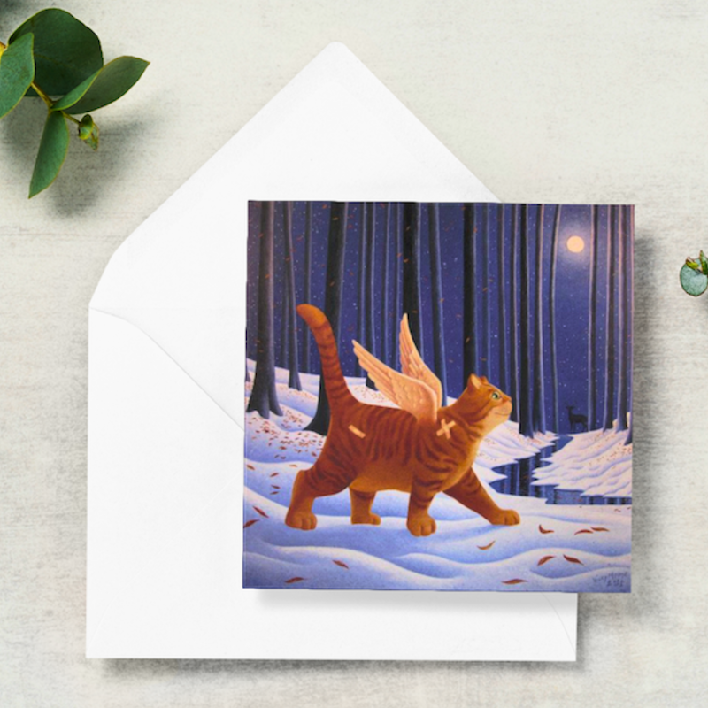 'A Walk on the Quiet Side' Cat Greeting Card