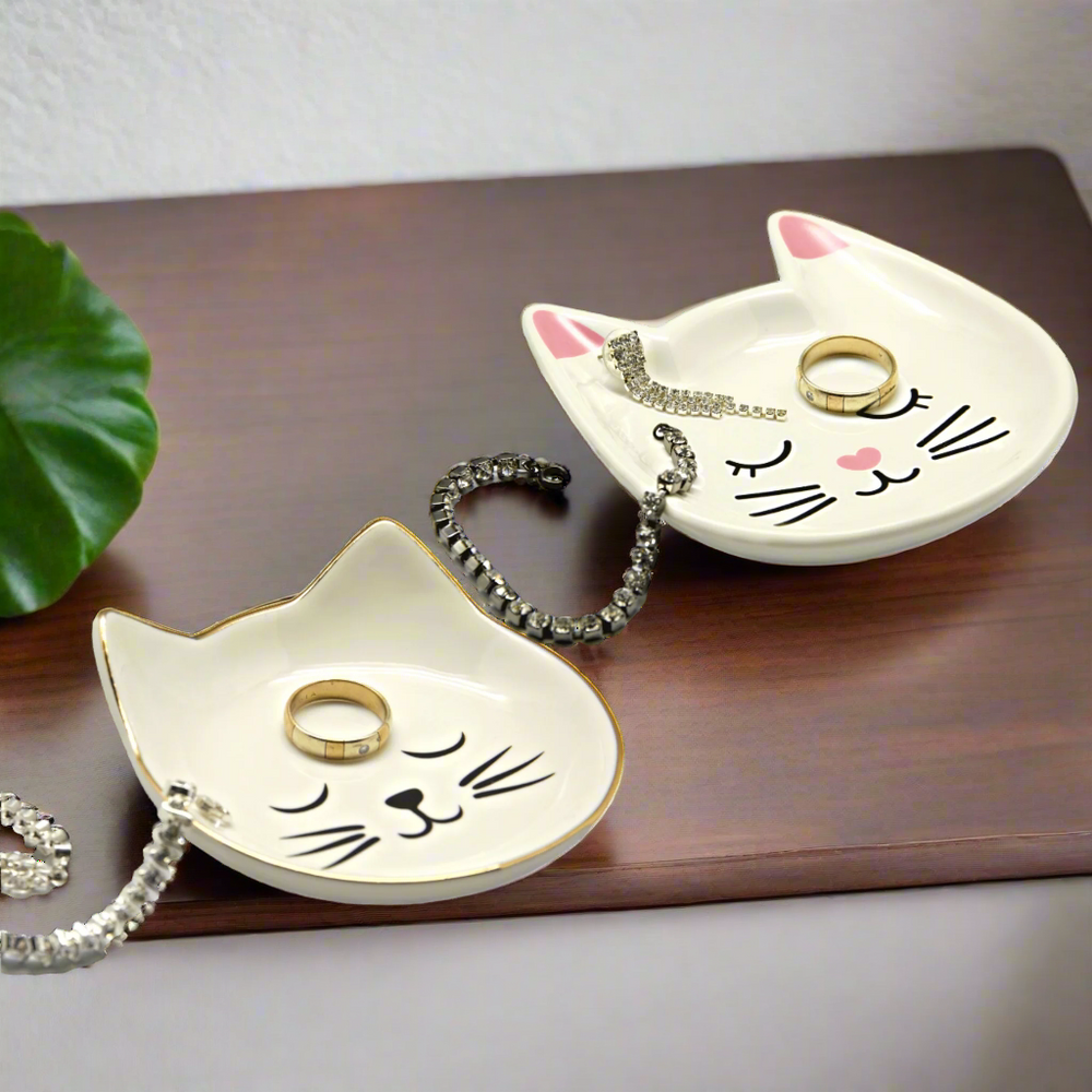 Pink Cat Face Trinket Dish