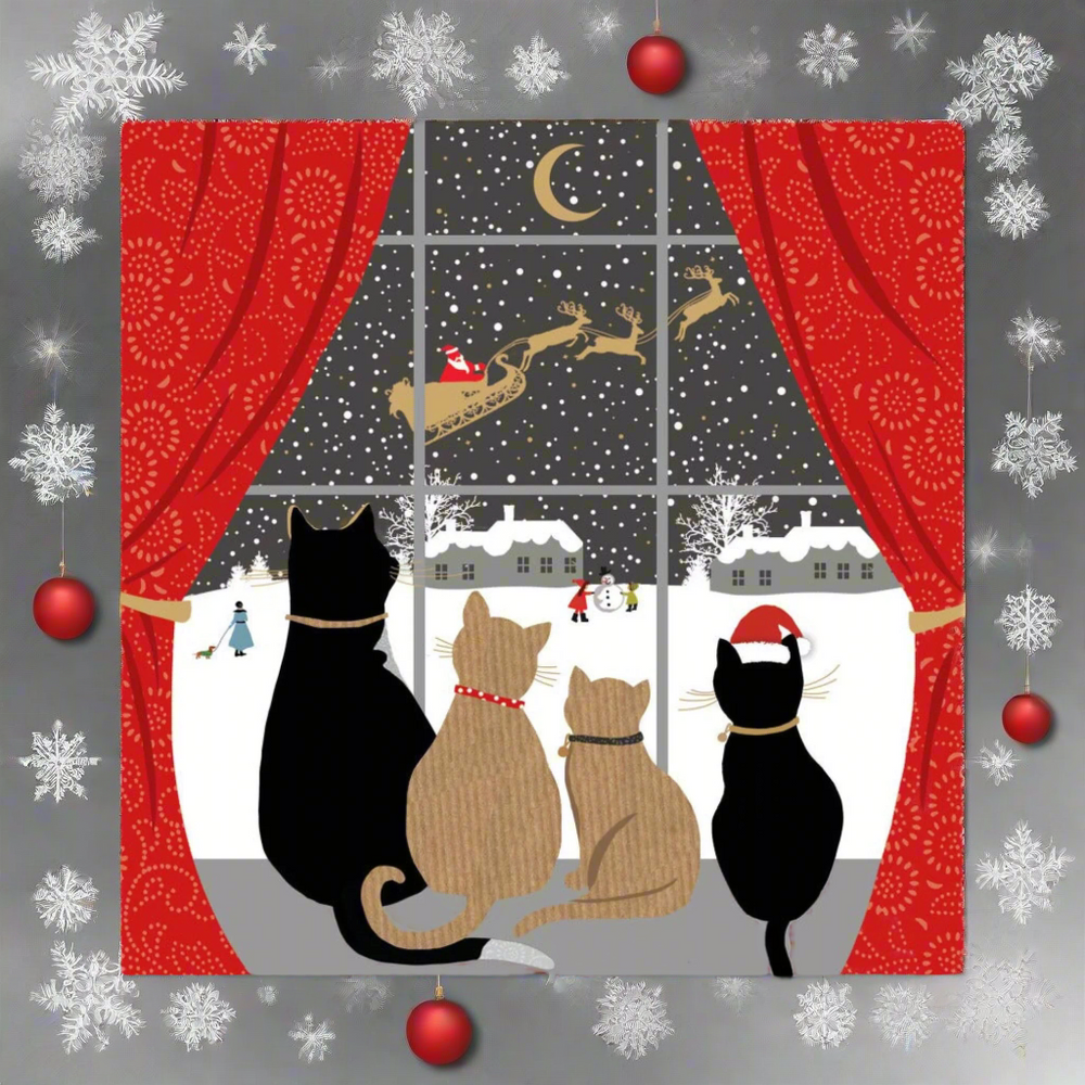 Festive Felines Cat Christmas Greeting Card