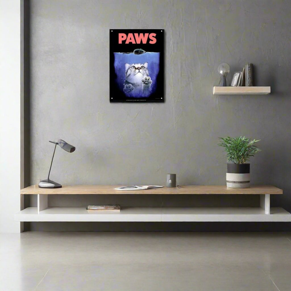 Paws (Jaws) Metal Cat Sign