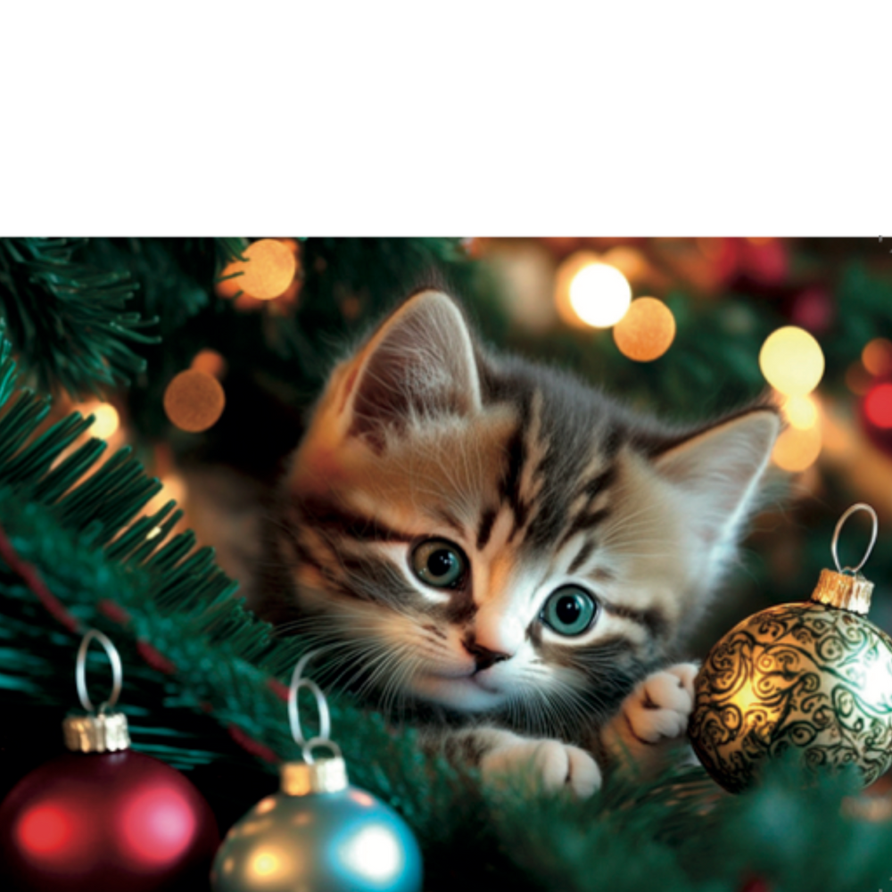 6 x Selection Cute Kitten Cats Christmas Cards - Card Set