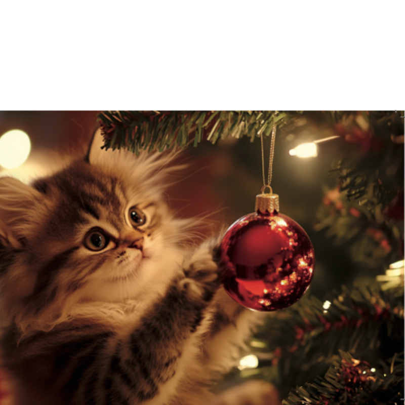 6 x Selection Cute Kitten Cats Christmas Cards - Card Set