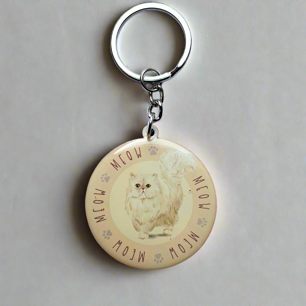 Best of Breed Keyring - White Cat