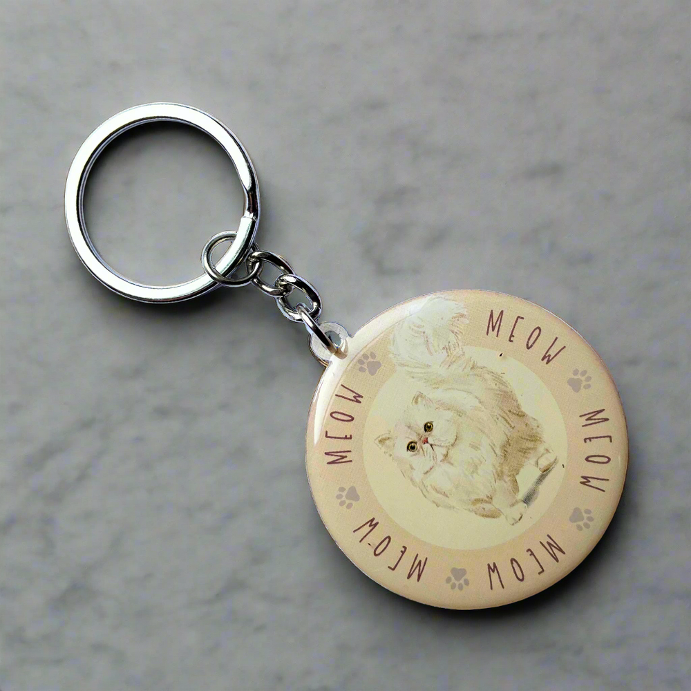 Best of Breed Keyring - White Cat