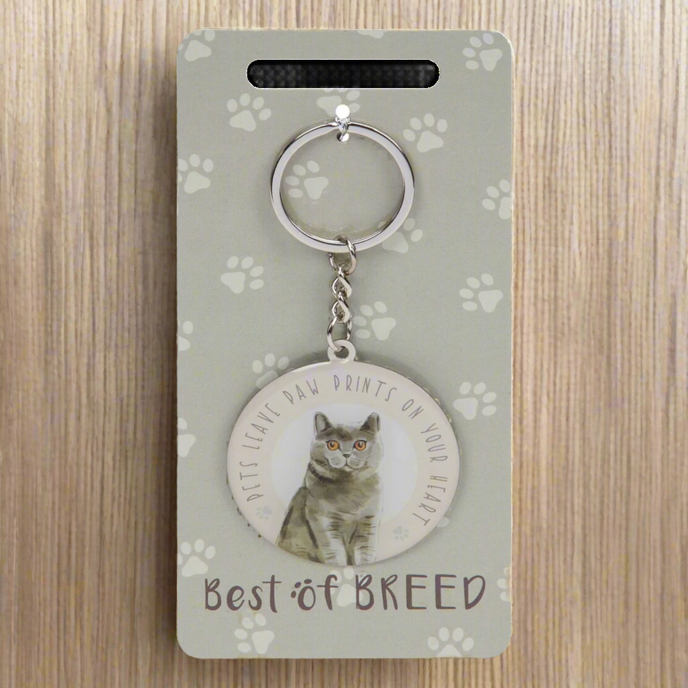 Best of Breed Keyring - Grey Cat