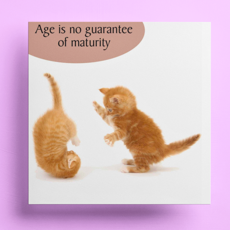 Age is No Guarantee of Maturity Birthday Card