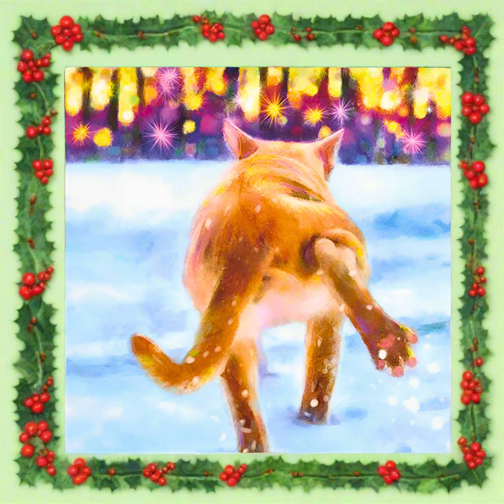 'Baby It's Cold Outside' Christmas Cat Greeting Card