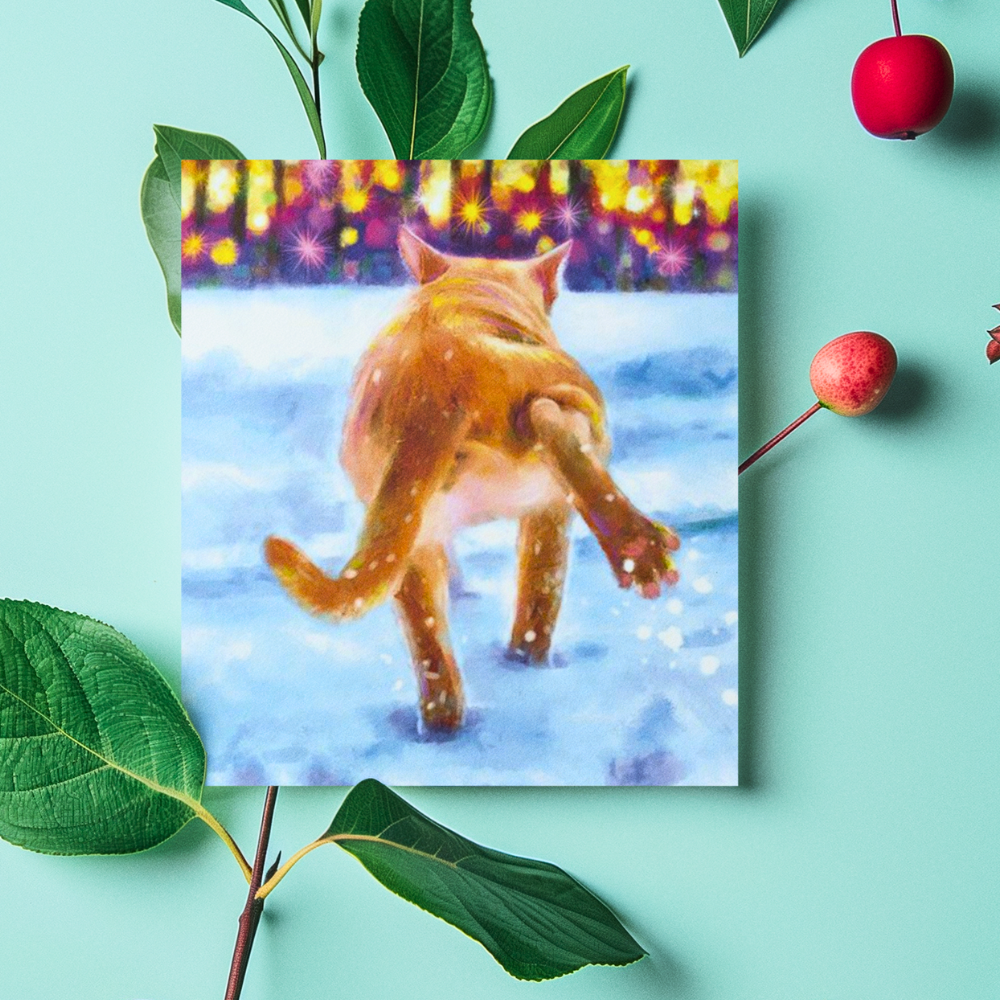 'Baby It's Cold Outside' Christmas Cat Greeting Card