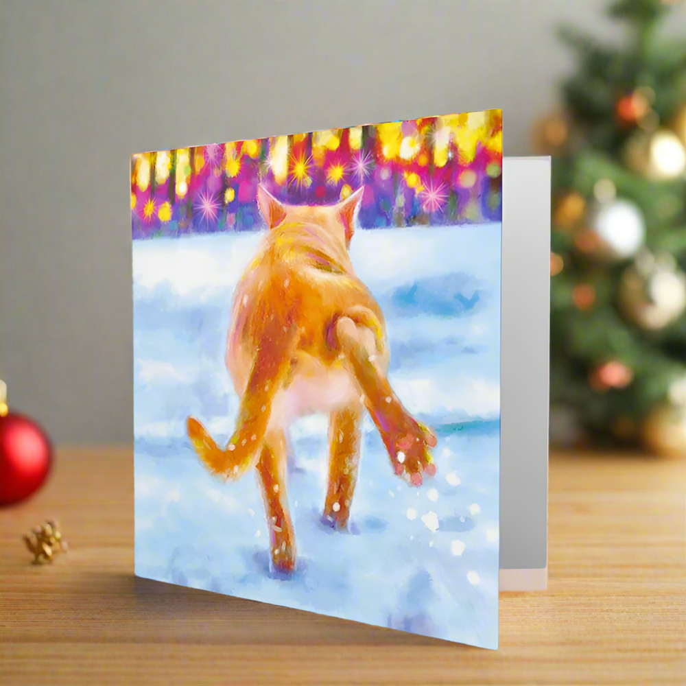 'Baby It's Cold Outside' Christmas Cat Greeting Card