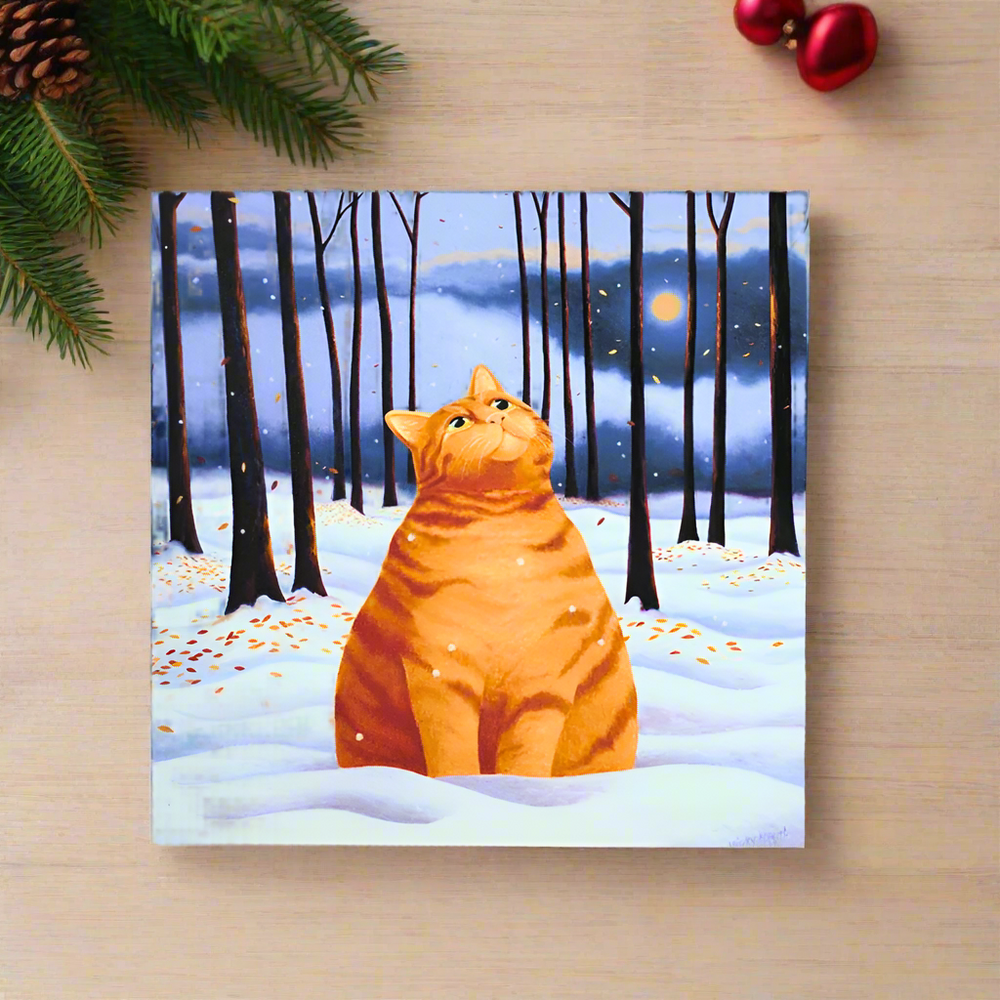 'First Snow' Cat Christmas Card