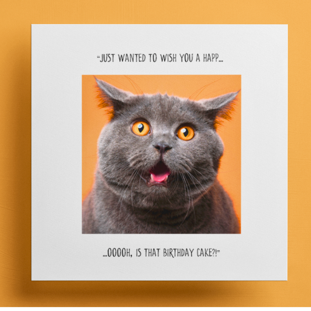 Just Wanted To ... Cat Birthday Greetings Card