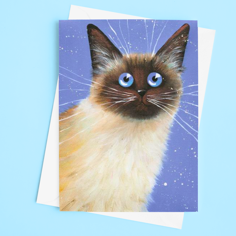 'Blue Caboose' Ragdoll Cat Greeting Card