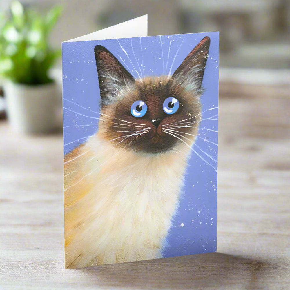 'Blue Caboose' Ragdoll Cat Greeting Card