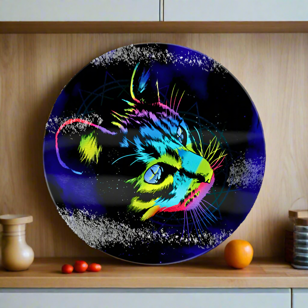 Unorthodox Collective Rainbow Cat Circular Glass Chopping Board