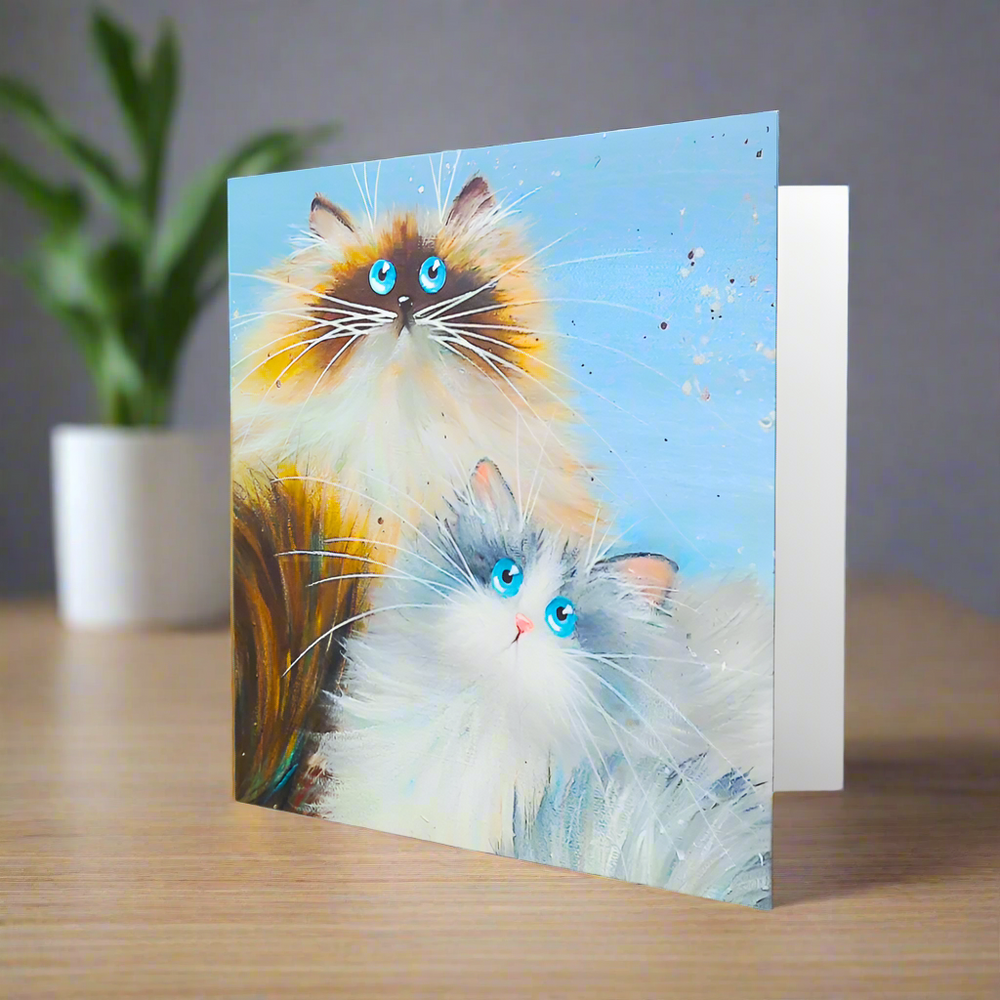 'Kramer & Cosmo' Cat Greeting Card