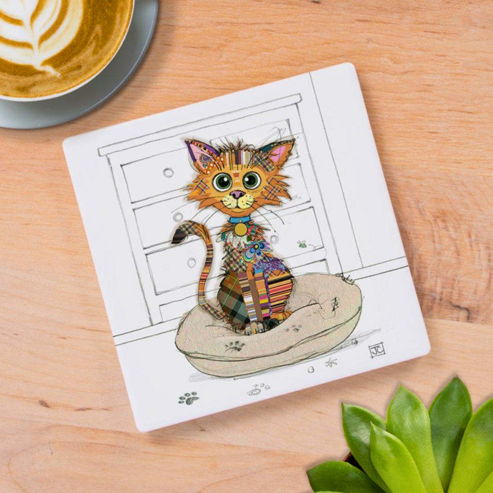 Kimba Kitten Ceramic Cat Coasters