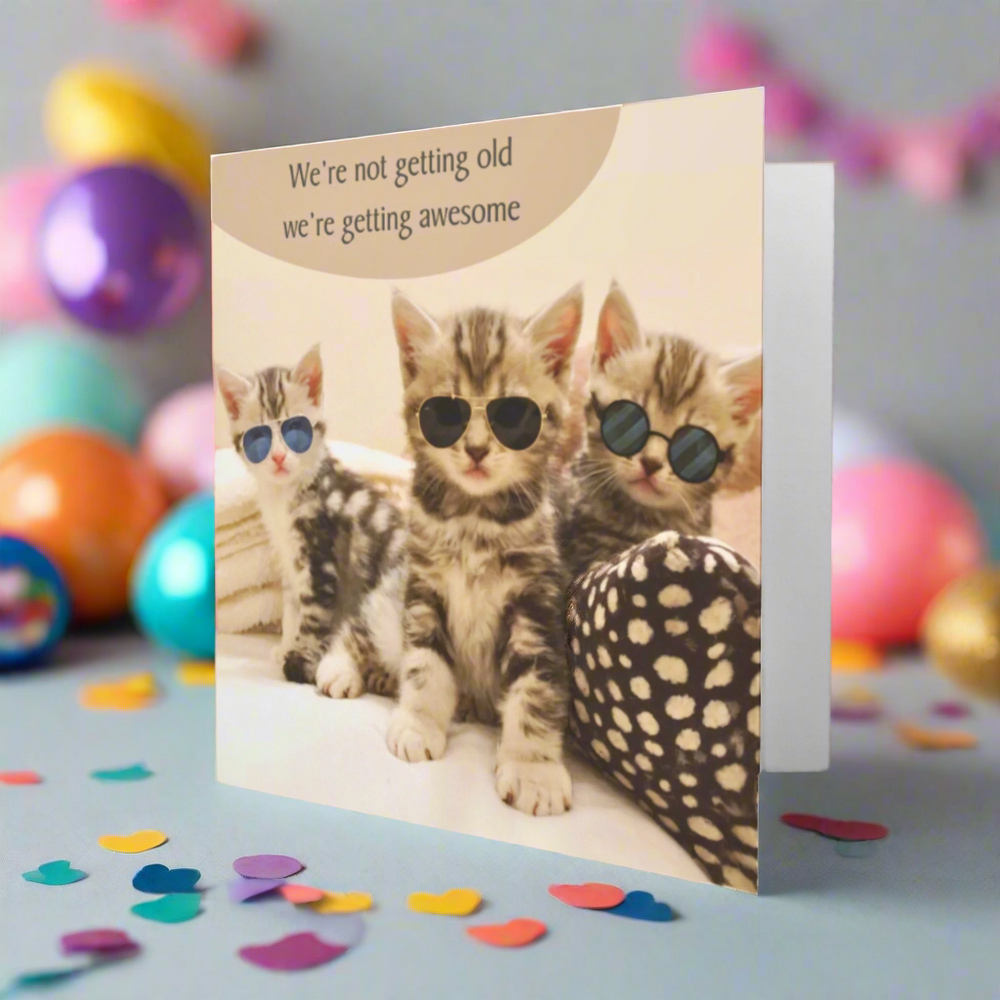 Getting Awesome Cat Birthday Card