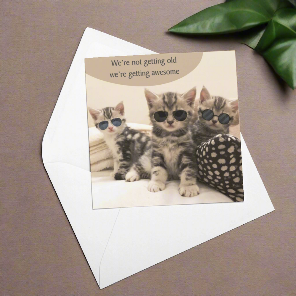 Getting Awesome Cat Birthday Card