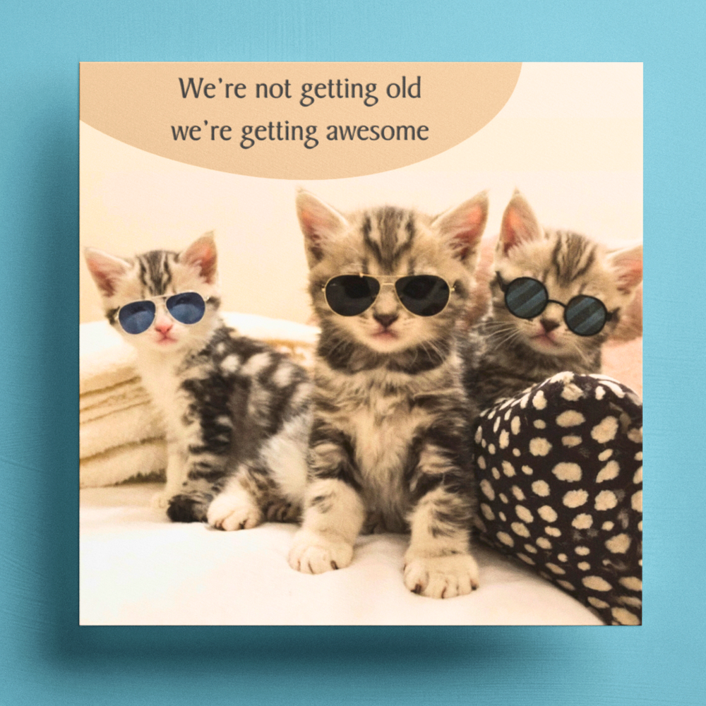 Getting Awesome Cat Birthday Card