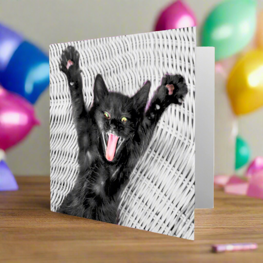 Yippee! Cat Greetings Card