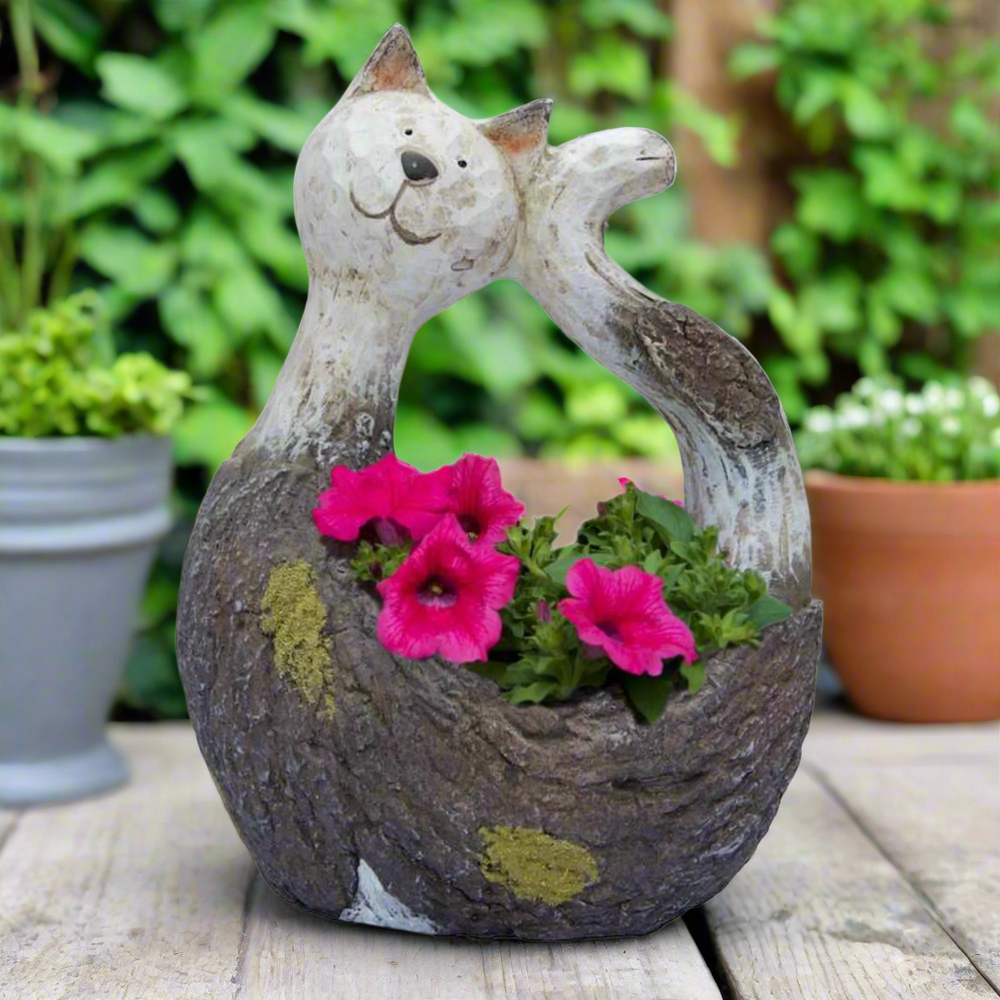 Curled Up Cat Planter