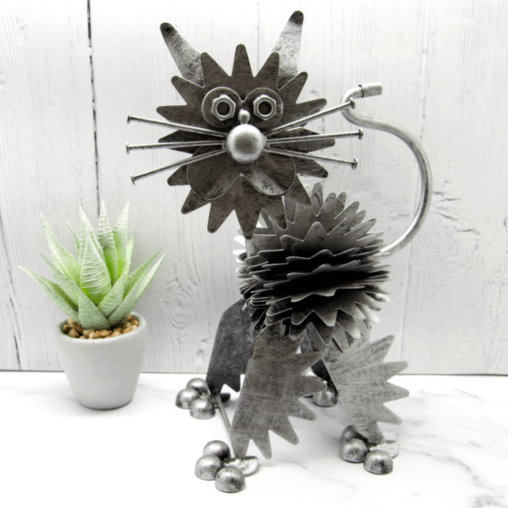 Nuts & Bolts Metal Cat Ornament