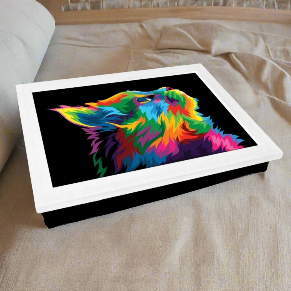 Rainbow Cat Multicoloured Lap Tray by Fabulous Felines