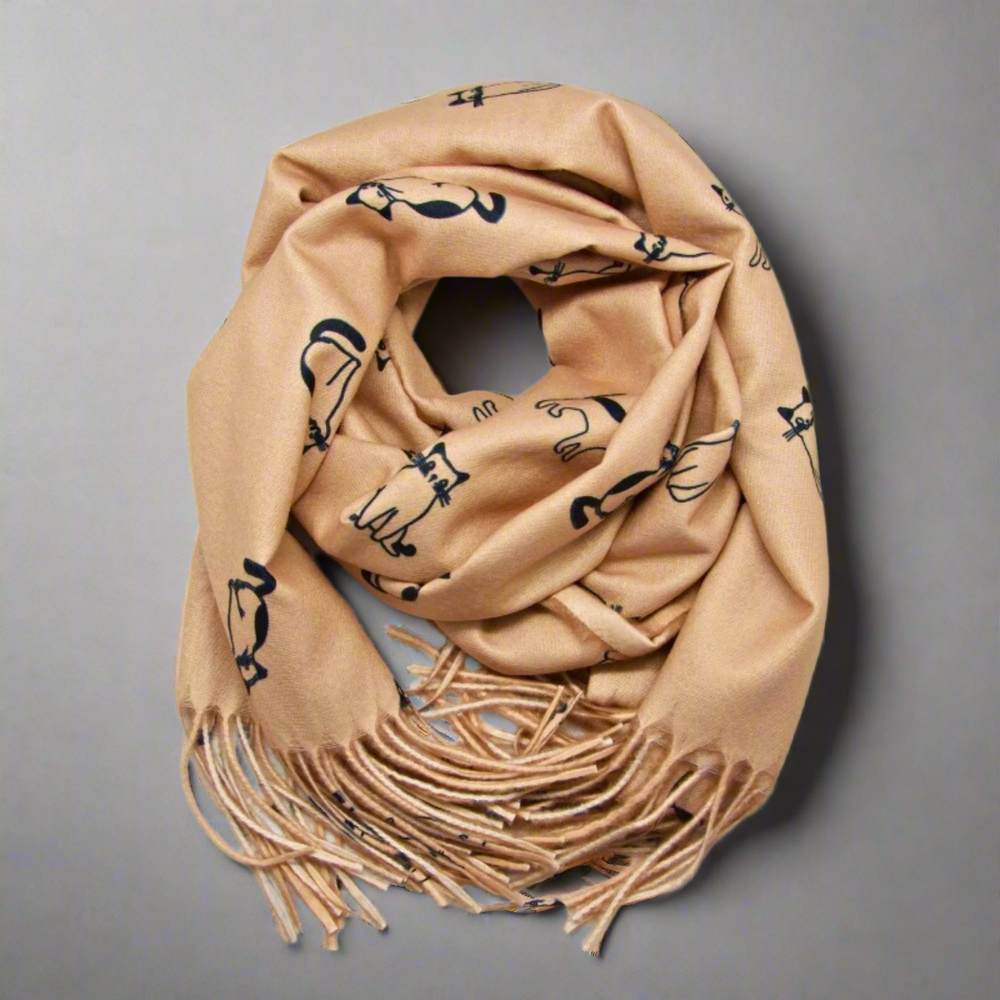 Komati Thick Pashmina Camel Brown Scarf