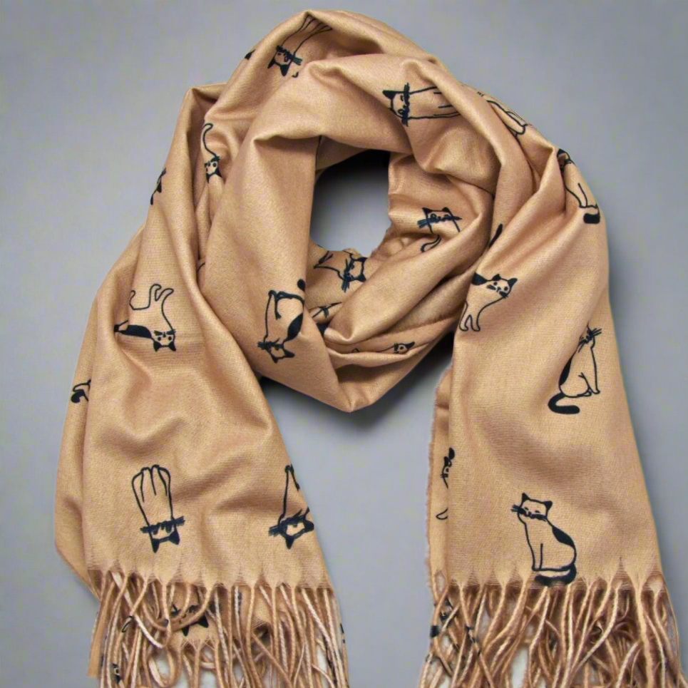 Komati Thick Pashmina Camel Brown Scarf