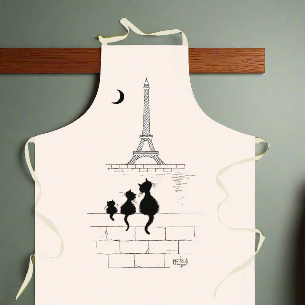 Chats Tour Eiffel Dubout Cats Apron Beige