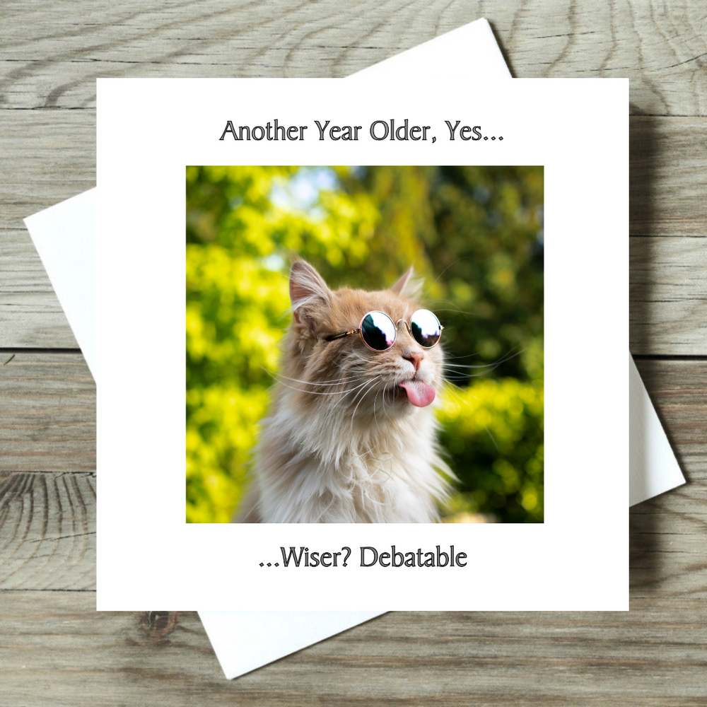 Another Year Older Cat Birthday Card